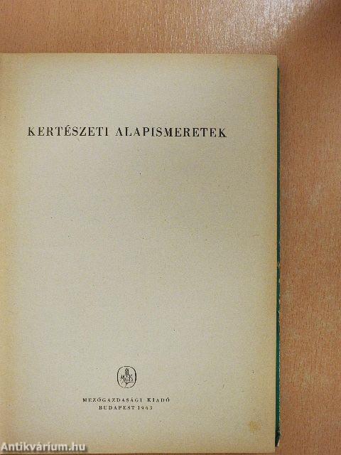 Kertészeti alapismeretek