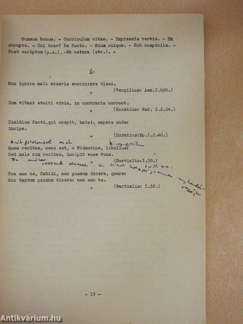 Latin nyelv I.
