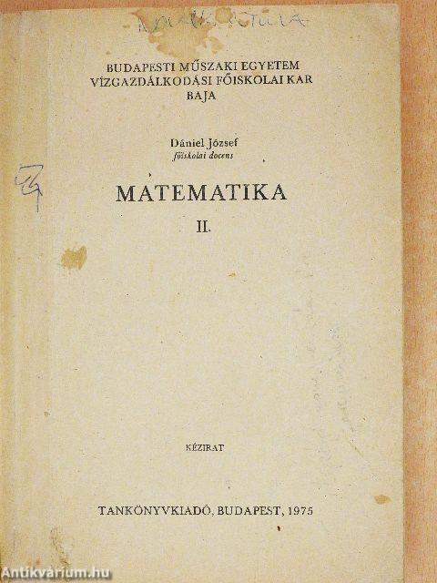 Matematika II.