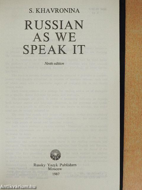 Russian as We Speak It