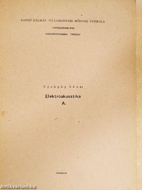 Elektroakusztika A.