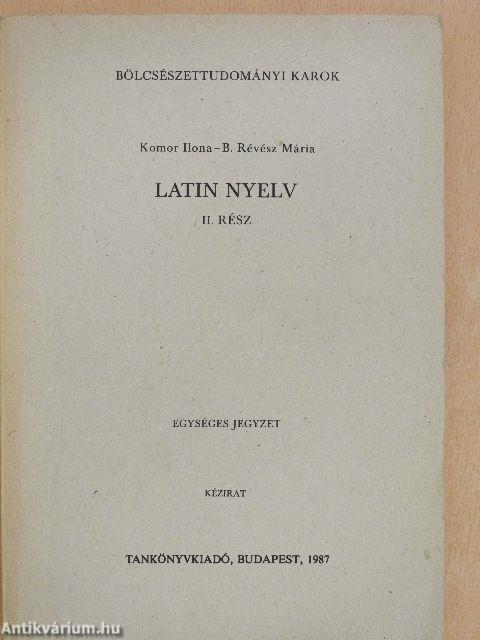 Latin nyelv II.