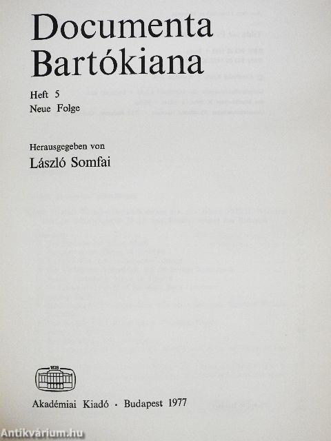 Documenta Bartókiana 5.