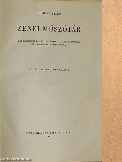 Zenei műszótár