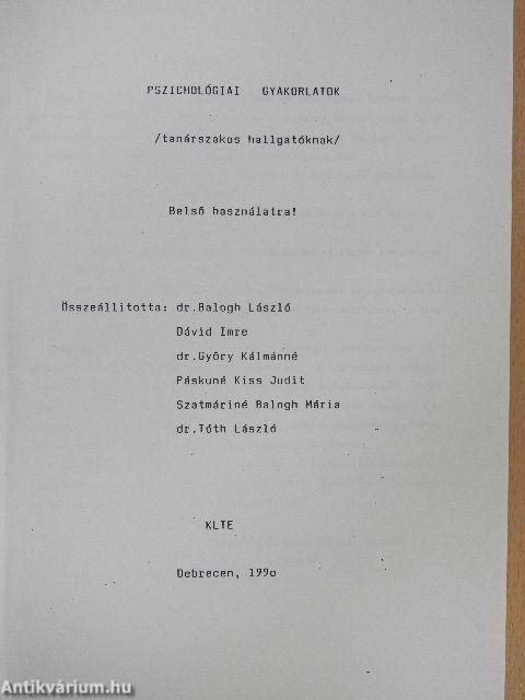 Pszichológiai gyakorlatok