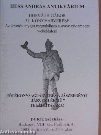 Hess András Antikvárium - Horváth Gábor 37. könyvárverése