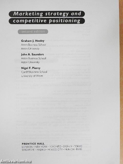 Marketing strategy and competitive positioning