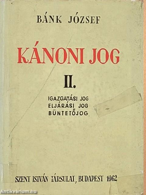 Kánoni jog II.