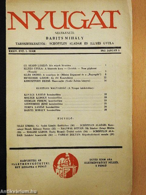 Nyugat 1941. január 1.