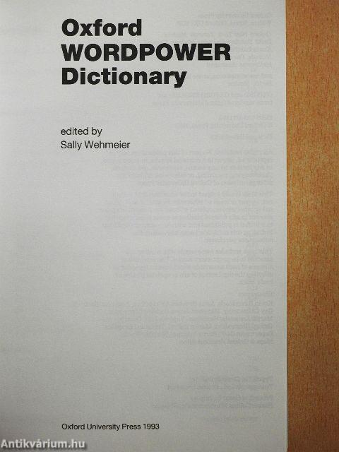 Oxford Wordpower Dictionary
