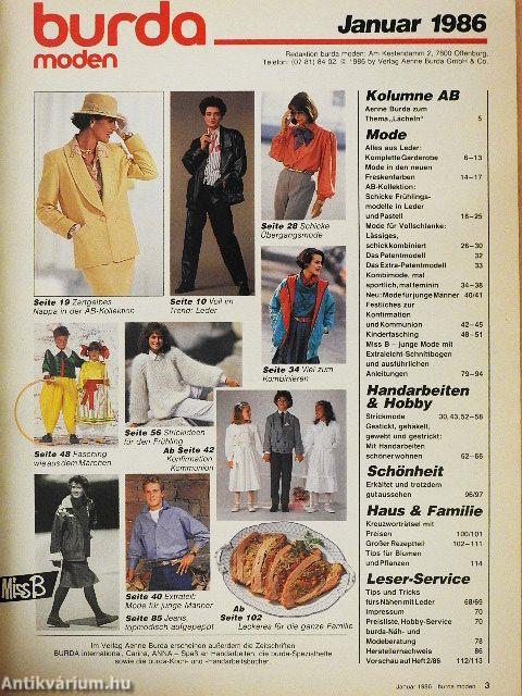 Burda Moden Januar 1986