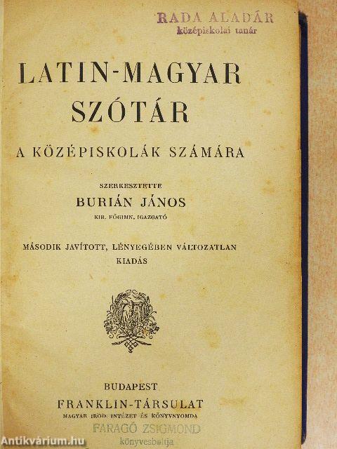 Latin-magyar szótár