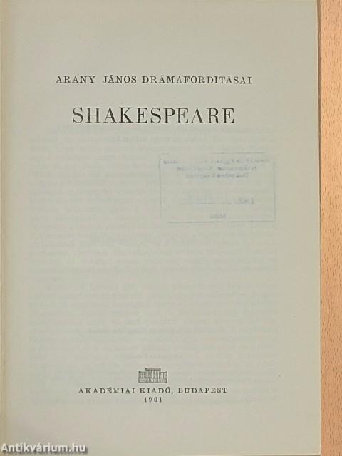 Arany János drámafordításai III.