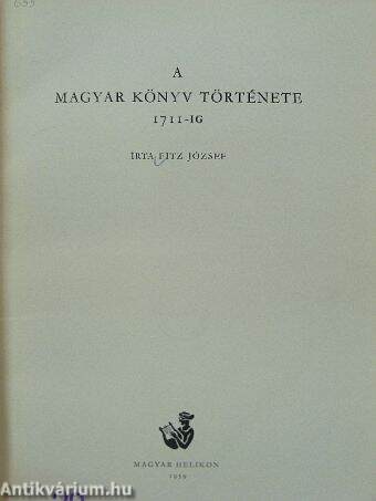 A magyar könyv története 1711-ig