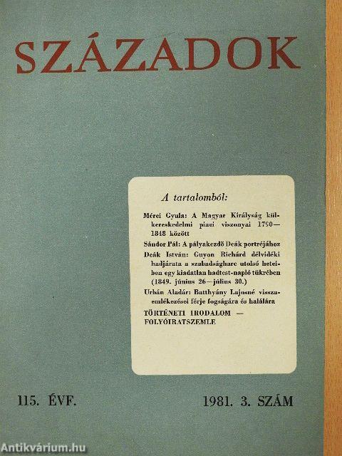 Századok 1981/3.