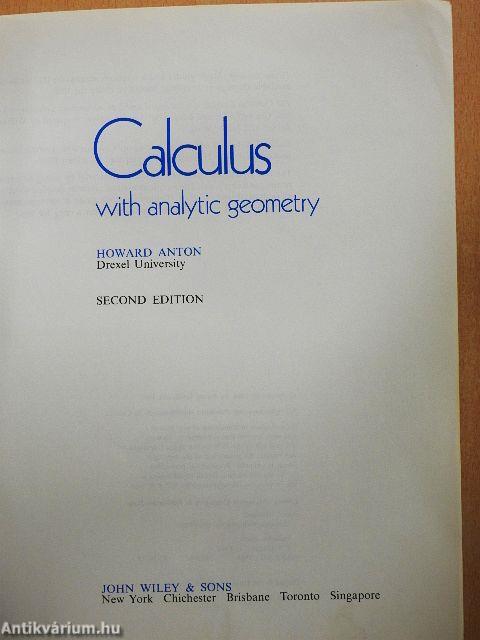 Calculus with analytic geometry