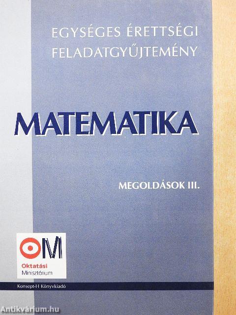 Matematika megoldások III.