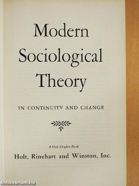 Modern Sociological Theory