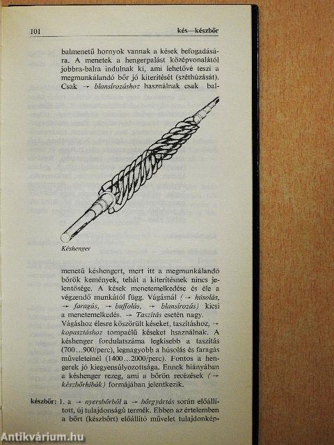 Bőr- és cipőipari minilexikon