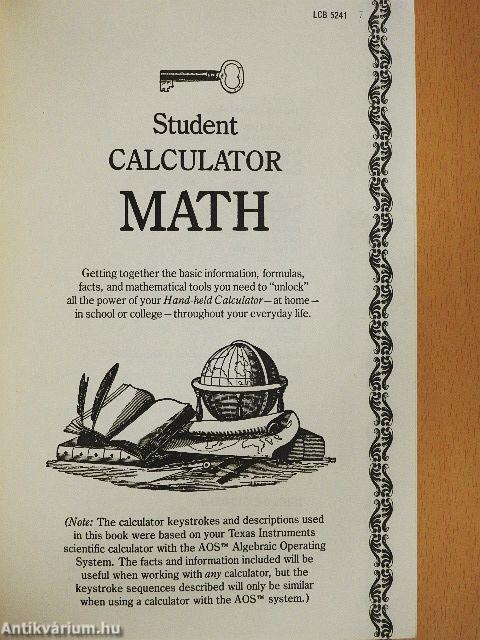 Student Calculator Math Book