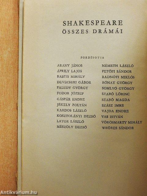 Shakespeare összes drámái IV.
