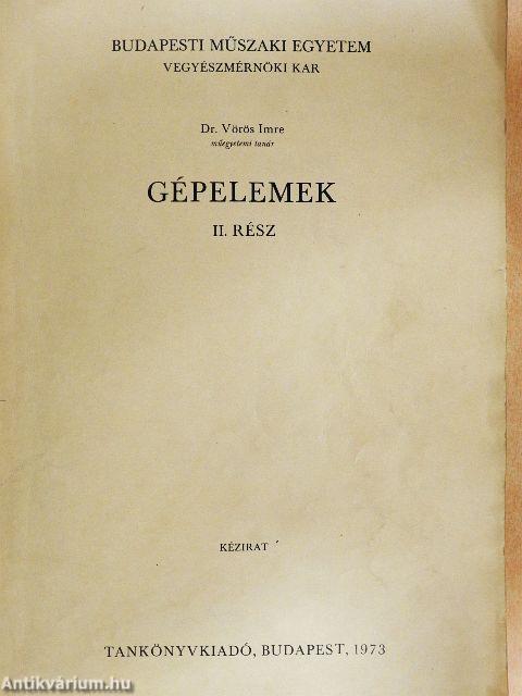 Gépelemek II.