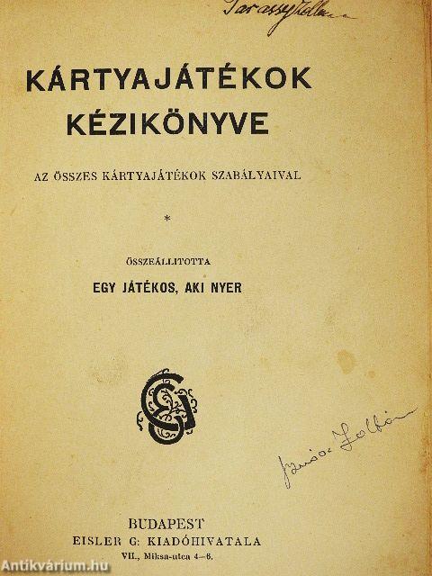 Kártyajátékok kézikönyve