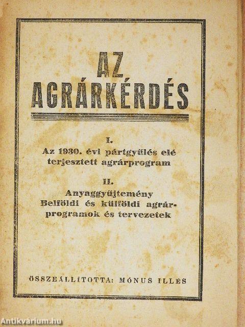 Az agrárkérdés