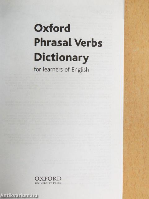Oxford Phrasal Verbs Dictionary
