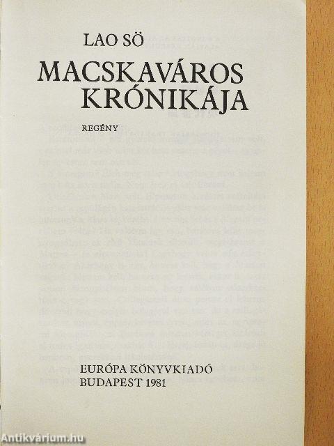 Macskaváros krónikája