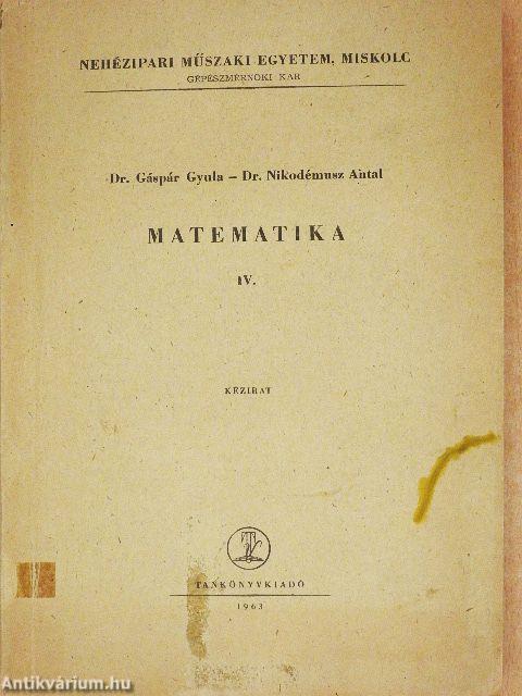 Matematika IV.