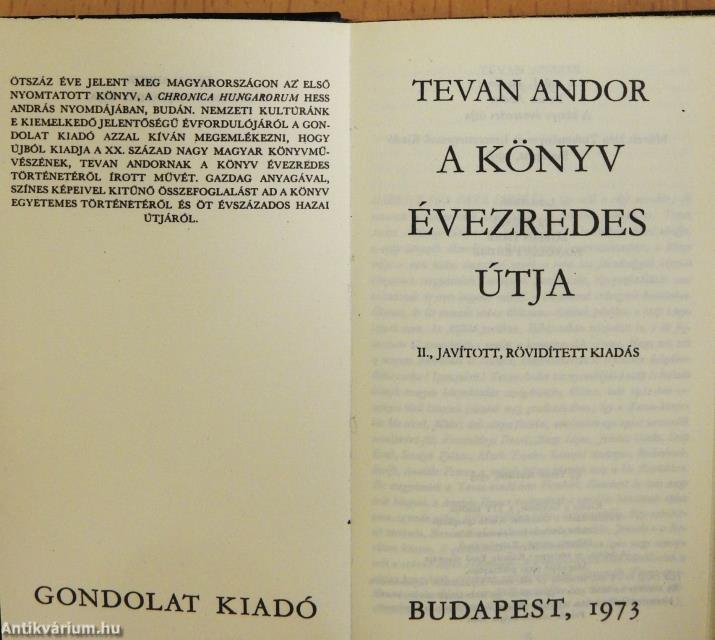 A könyv évezredes útja (minikönyv)