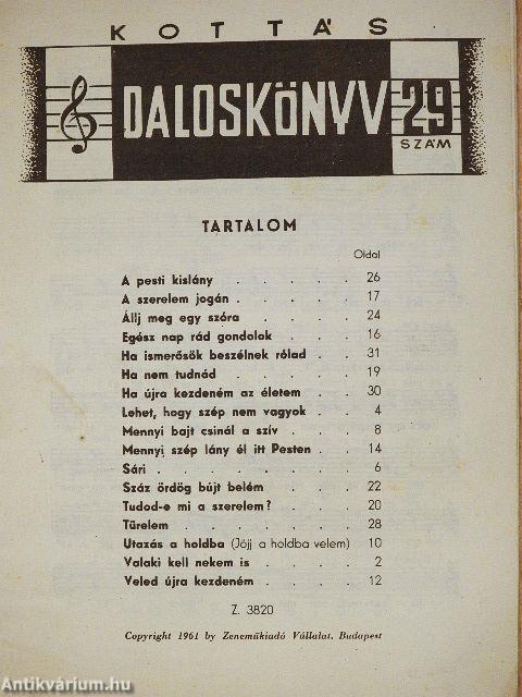 Kottás daloskönyv 29.