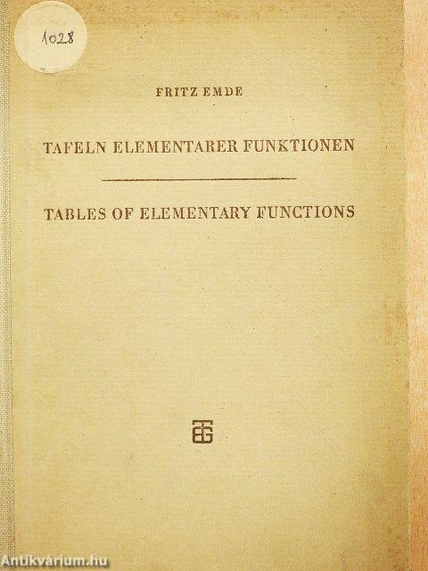 Tafeln Elementarer Funktionen