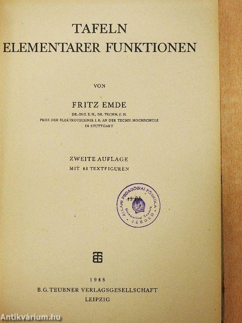 Tafeln Elementarer Funktionen