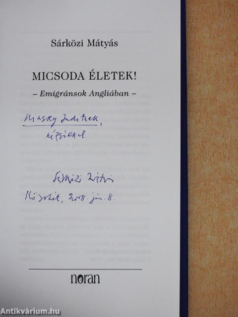 Micsoda életek (dedikált példány)
