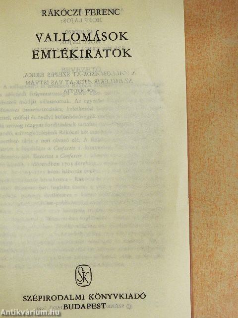 Vallomások, emlékiratok