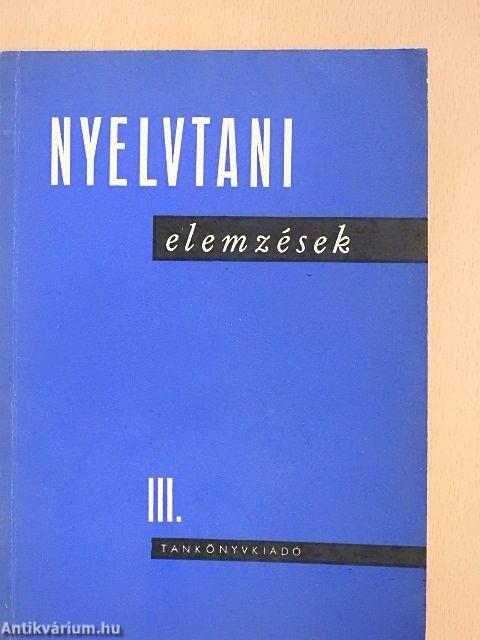 Nyelvtani elemzések III.