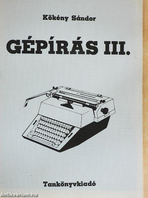 Gépírás III.