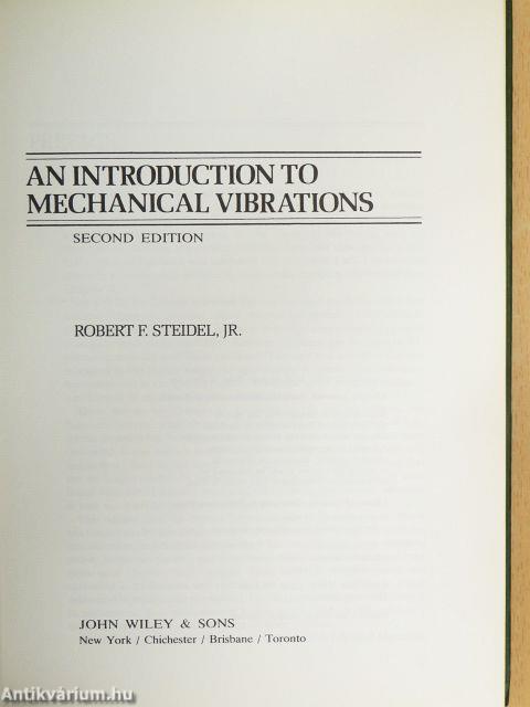 An Introduction to Mechanical Vibrations
