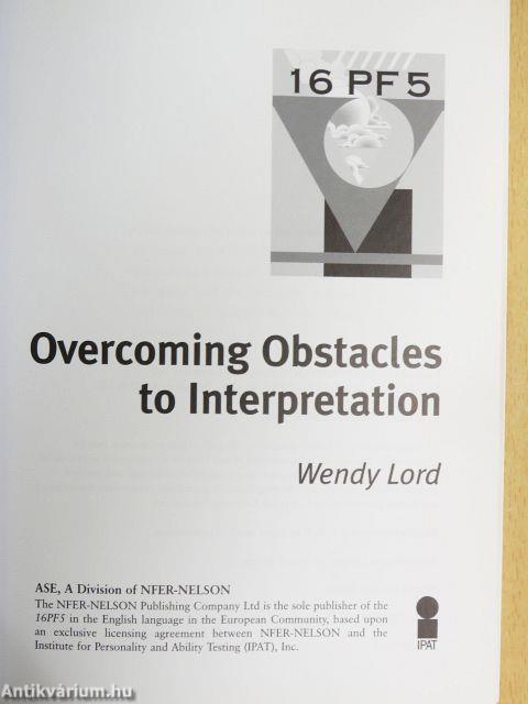 Overcoming Obstacles to Interpretation - 16 PF5