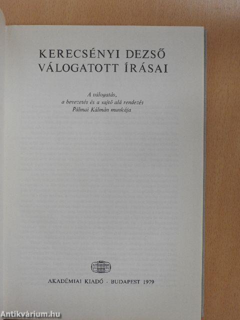 Kerecsényi Dezső válogatott írásai
