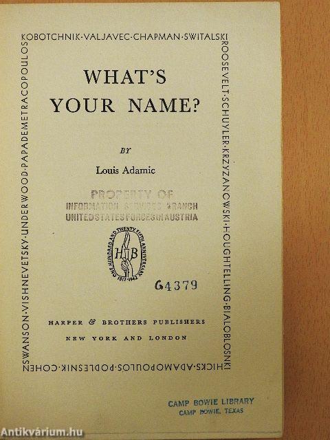 What's Your Name?