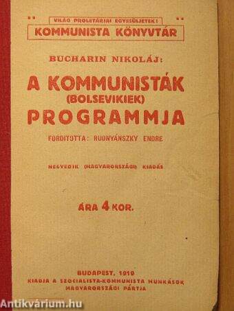 A kommunisták (bolsevikiek) programmja