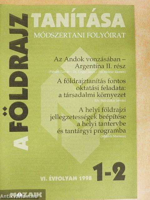 A földrajz tanítása 1998. szeptember