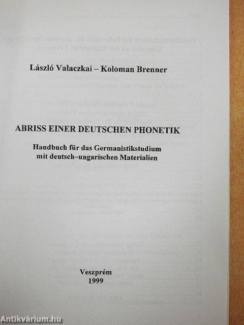 Abriss einer deutschen Phonetik