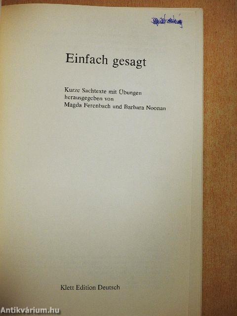 Einfach gesagt