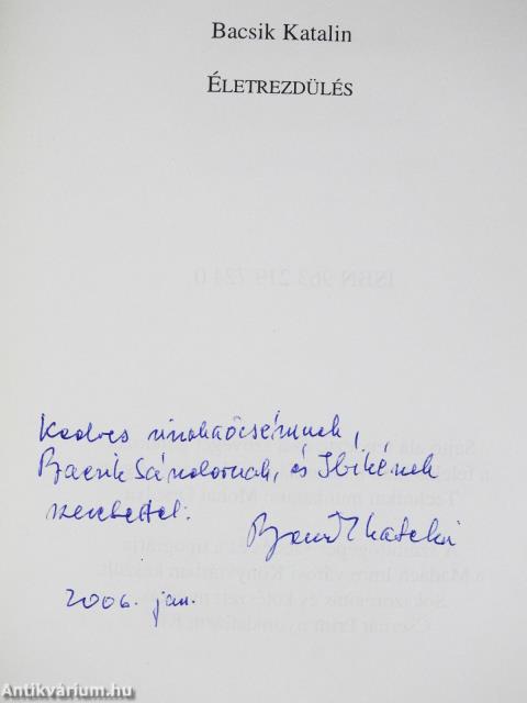 Életrezdülés (dedikált példány)