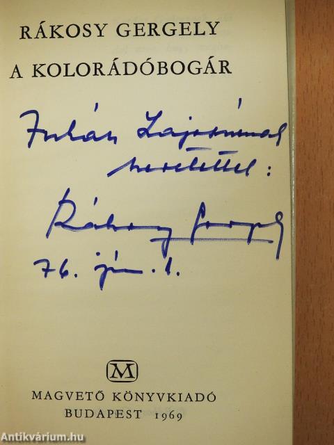 A kolorádóbogár (dedikált példány)