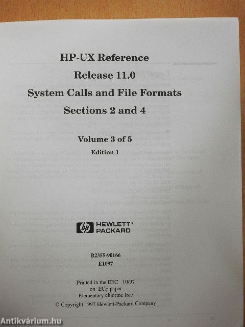 HP-UX Reference Release 11.0 3/5